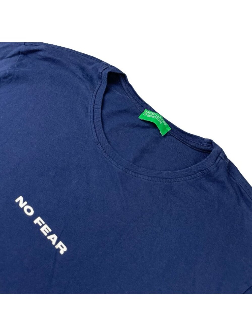 United Colors of Benetton Men’s "No Fear" S/S T-Shirt Navy Blue • Medium